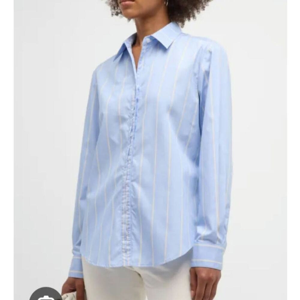 FINLEY ALEXA STRIPE BUTTON DOWN SHIRT, SIZE S